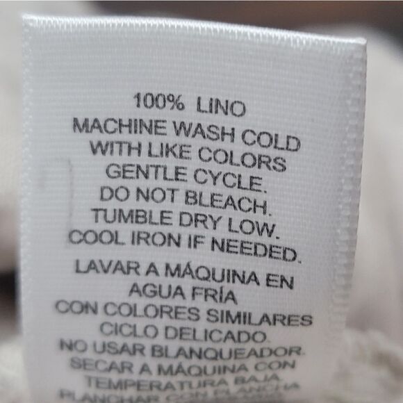 Ellen Tracy Linen Top High-lo V Neck Solid Cream W Front Pockets Lagenlook XXL - Picture 8 of 9